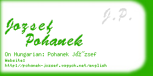 jozsef pohanek business card